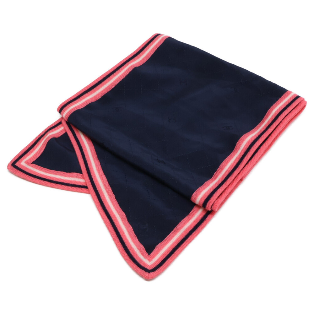 CHANEL 2018 Christmas Limited Edition Coco Mark Matelassé Knit Trim Stole/Sca...